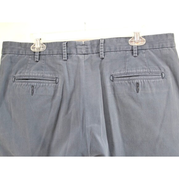 Peter Millar Pants Men 38x32 Gray Stretch Chino Cotton Flat Front Blue - Picture 7 of 8
